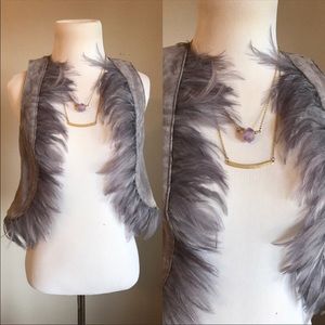 Topshop. Grey Leather vest